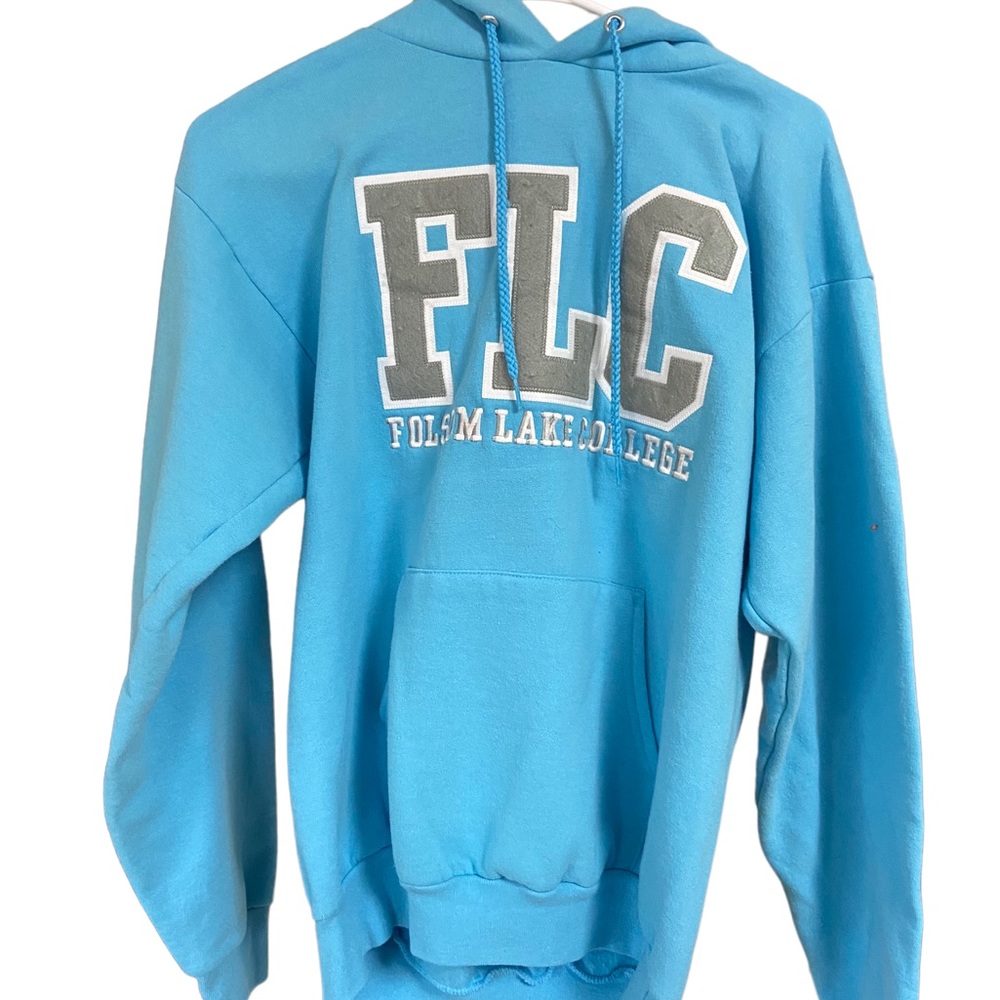 Nice High End Light Blue FOLSOM LAKE COLLEGE Adult S Unisex Thick Hoodie MINTY